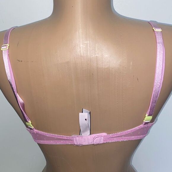 Victoria's Secret Women's Pink Floral Lace Underwired Push Up Bra Size 34B - Picture 4 of 5